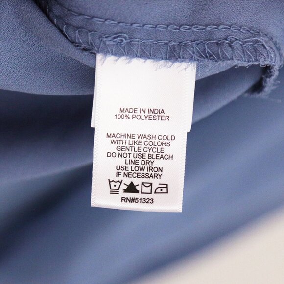 1.STATE Women's L Long Sleeves Smocked Ruffle Skirt Mini Dress Chiffon Blue $99 - Picture 9 of 15